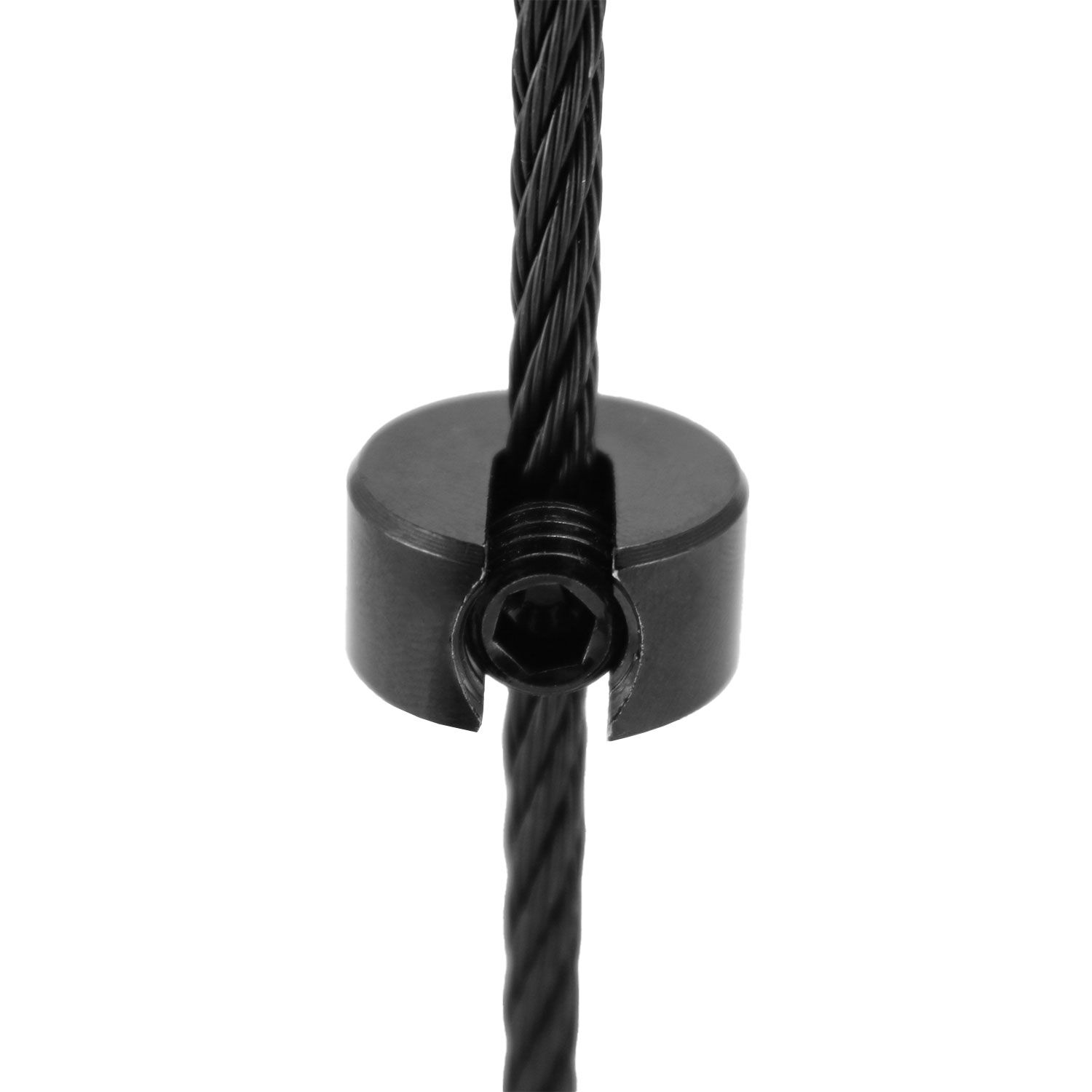 Klemmstopper / Klemmring, 1teilig für 5mm Drahtseil / Edelstahl V4A / PVD Schwarz