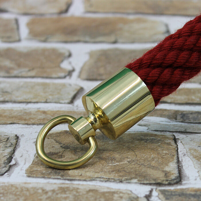 Rope End Cap with Ring - Shiny Brass Rope End Cap with Ring - Shiny Brass