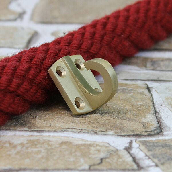 Haken Endkappe mit Haken, Karabiner oder Ring - Messing matt