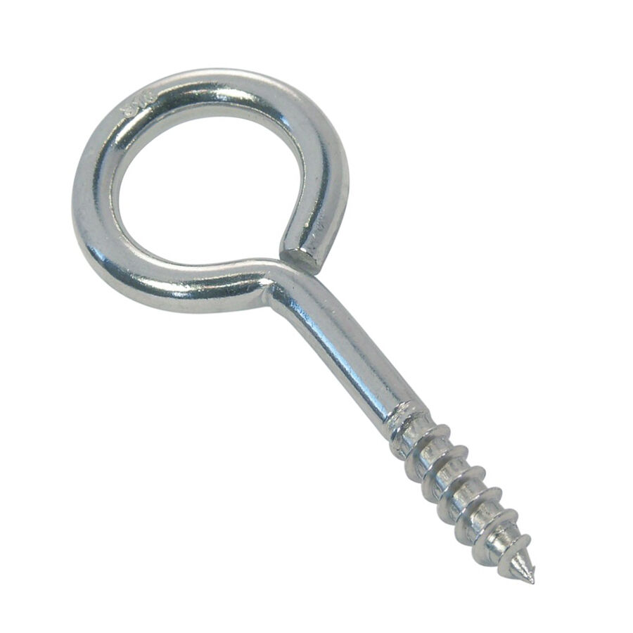 Ösenschraube mit Holzgewinde 3,3 - 3,9mm, Edelstahl A4 - AISI 316 Ösenschraube mit Holzgewinde 3,3 - 3,9mm, Edelstahl A4 - AISI 316