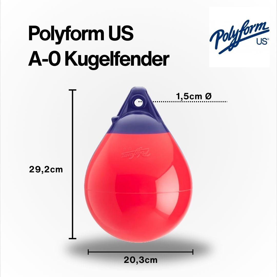 Polyform US Kugelfender Typ A0 / 290mm x 230mm / Rot | Hamburger Tauwerk Fabrik – Beste Qualität seit 1901. Jetzt online kaufen