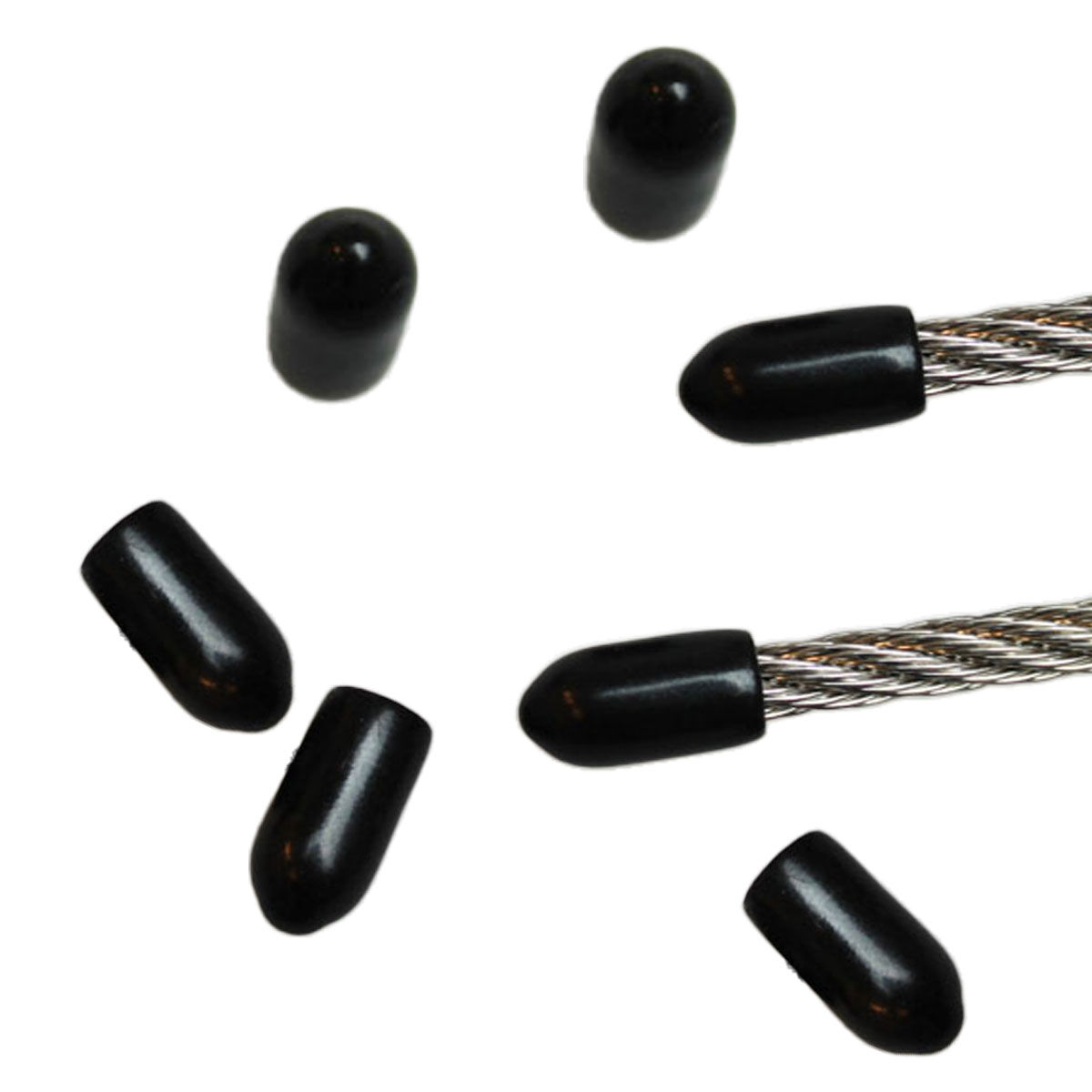 PVC Endkappe / Endmuffe für Drahtseile – Schwarz PVC Endkappe / Endmuffe für Drahtseile – Schwarz