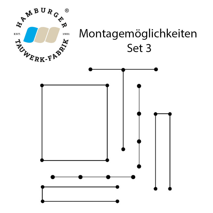 Ranksystem 35mm Kit / 4 Wall Mounts / 6,0m Wire Rope Ranksystem 35mm Kit / 4 Wall Mounts / 6,0m Wire Rope