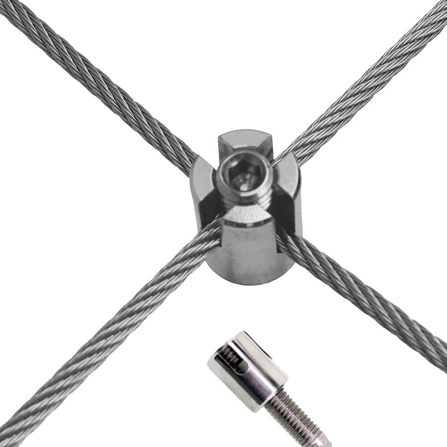 Kreuzklemme "offen" für 2,0 - 5,0mm Drahtseil / KK4 Kreuzklemme "offen" für 2,0 - 5,0mm Drahtseil / KK4