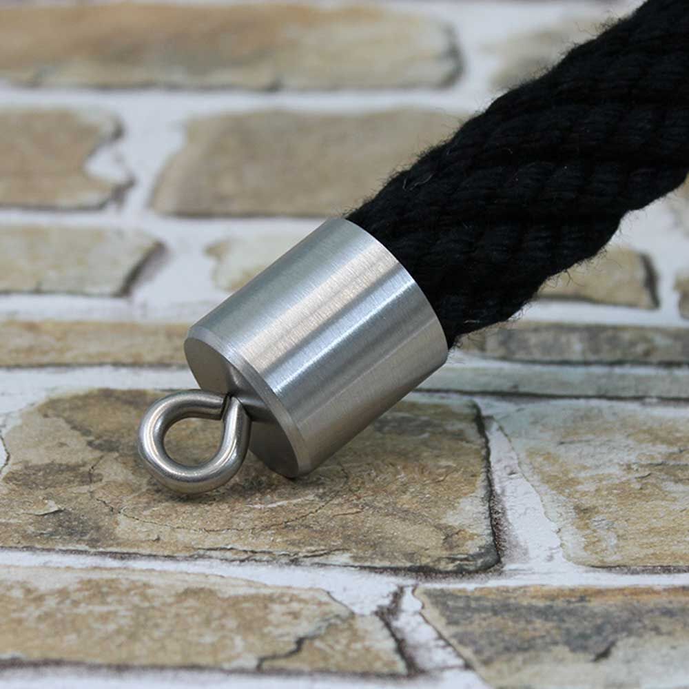 Edelstahl Seilendkappe mit Ring Endkappe mit Haken, Karabiner oder Ring - Edelstahl matt