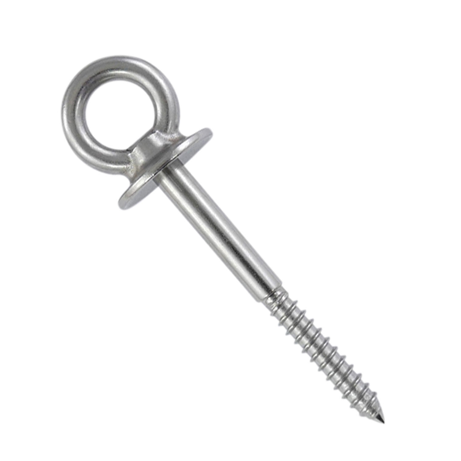 Ringbolzen / Augbolzen mit Kragen und Holzgewinde 6 - 12mm, Edelstahl A4 - AISI 316 Ringbolzen / Augbolzen mit Kragen und Holzgewinde 6 - 12mm, Edelstahl A4 - AISI 316