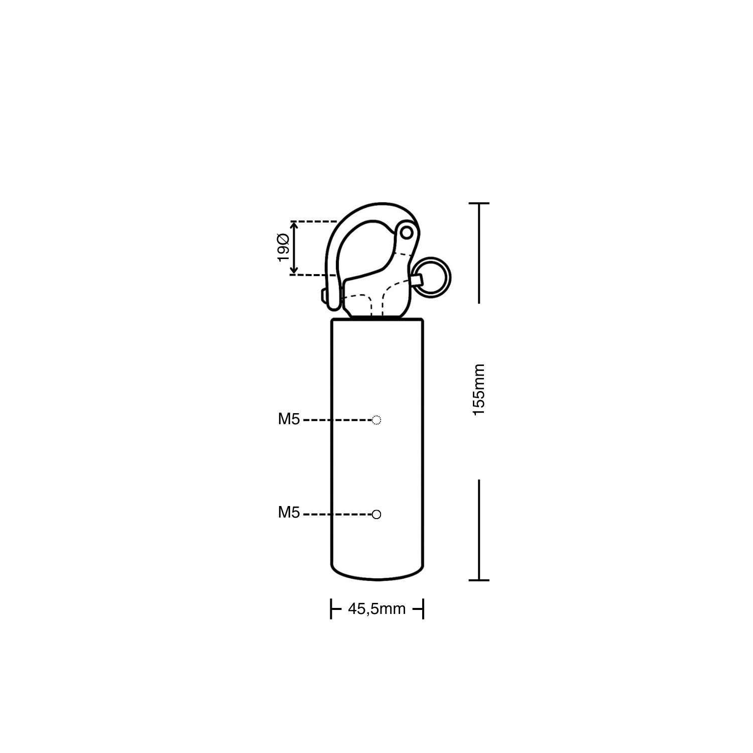 End Cap - Brushed Stainless Steel with Snap Hook for 40mm Handrail Rope/Barrier Rope | Hamburger Tauwerk Fabrik – Top Quality since 1901. Shop now