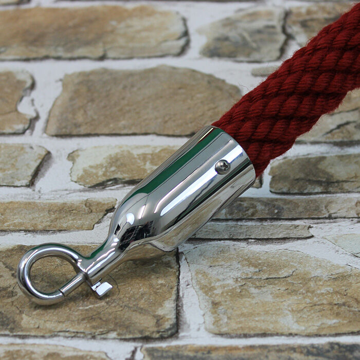 Seilendkappe mit Karabiner Endkappe mit Haken, Karabiner oder Ring - Verchromt