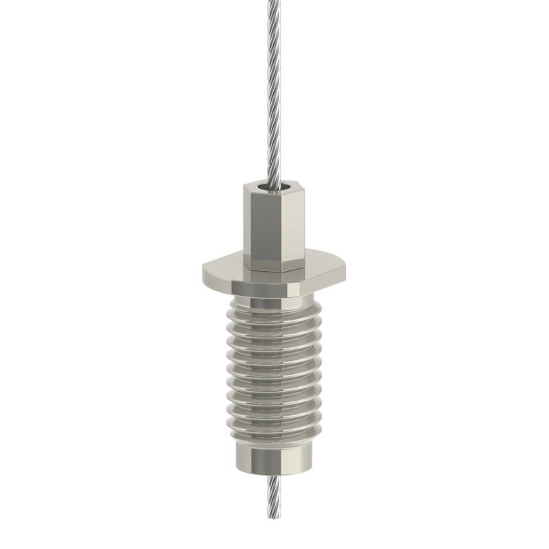 Wire Rope Holder/Gripper Type 20 SE with M12 Thread / Nickel-Plated Wire Rope Holder/Gripper Type 20 SE with M12 Thread / Nickel-Plated