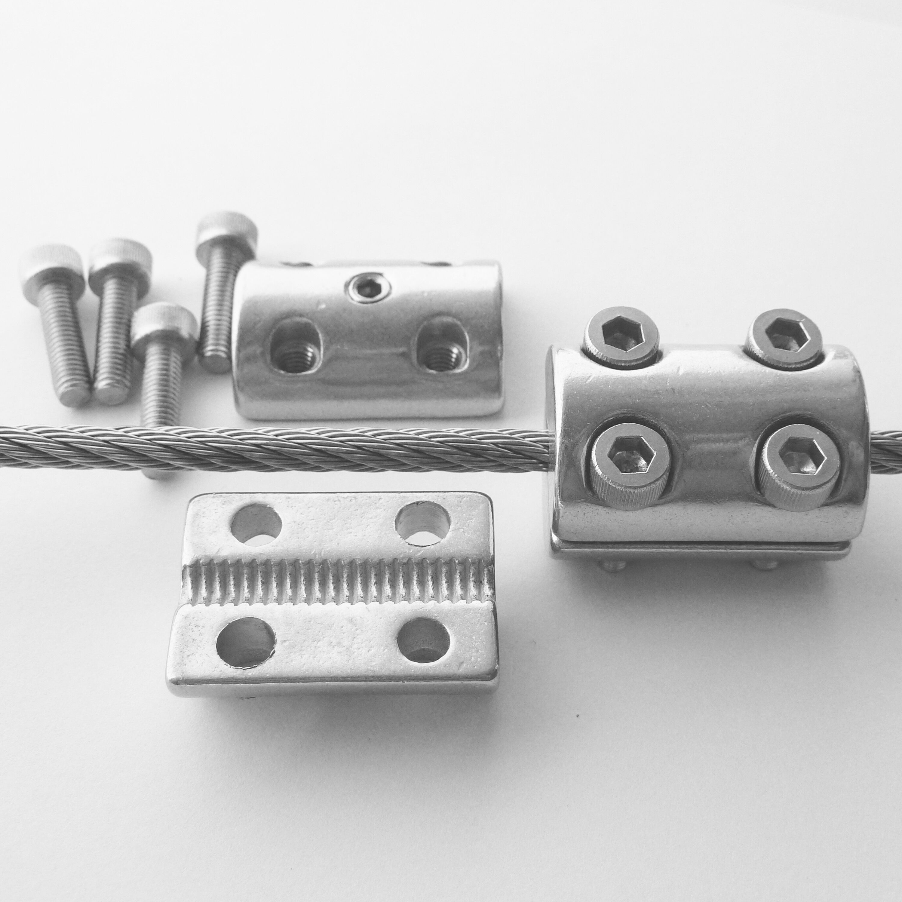 Edelstahl Klemmstopper "Heavy Duty" für 3-8mm Drahtseil Edelstahl Klemmstopper "Heavy Duty" für 3-8mm Drahtseil