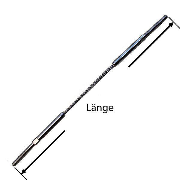 Wire Rope V4A 5.0mm / Thread M10x63 on Both Sides Wire Rope V4A 5.0mm / Thread M10x63 on Both Sides