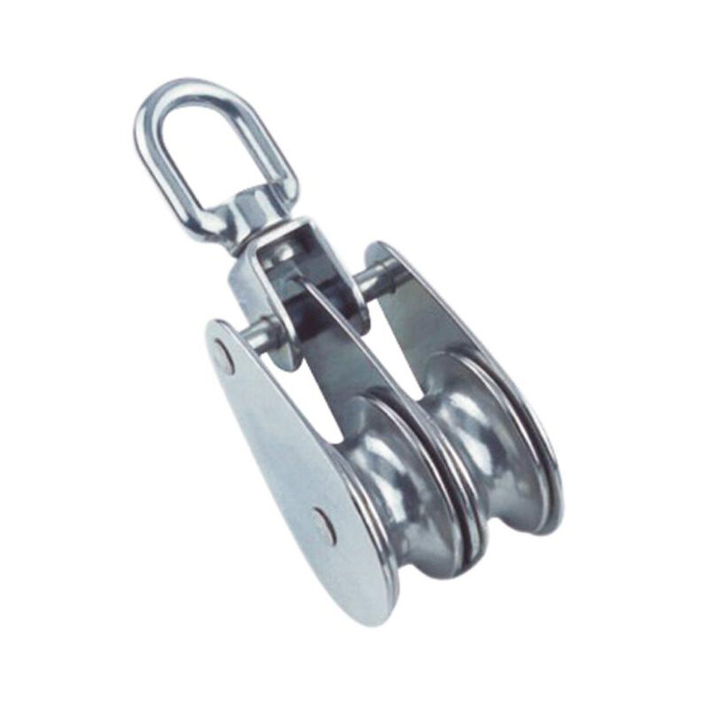 Edelstahl Block mit Rolle / Doppelrolle mit Wirbel