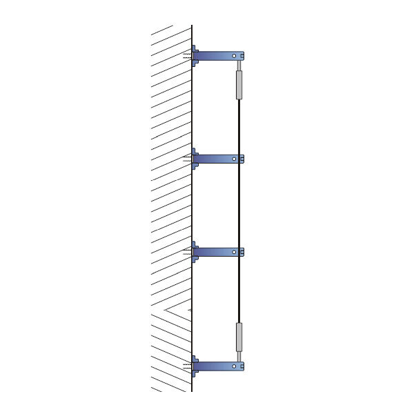 Ranksystem Exklusive 88mm / 4 Wandhalter / 6,5m Drahtseil Ranksystem Exklusive 88mm / 4 Wandhalter / 6,5m Drahtseil
