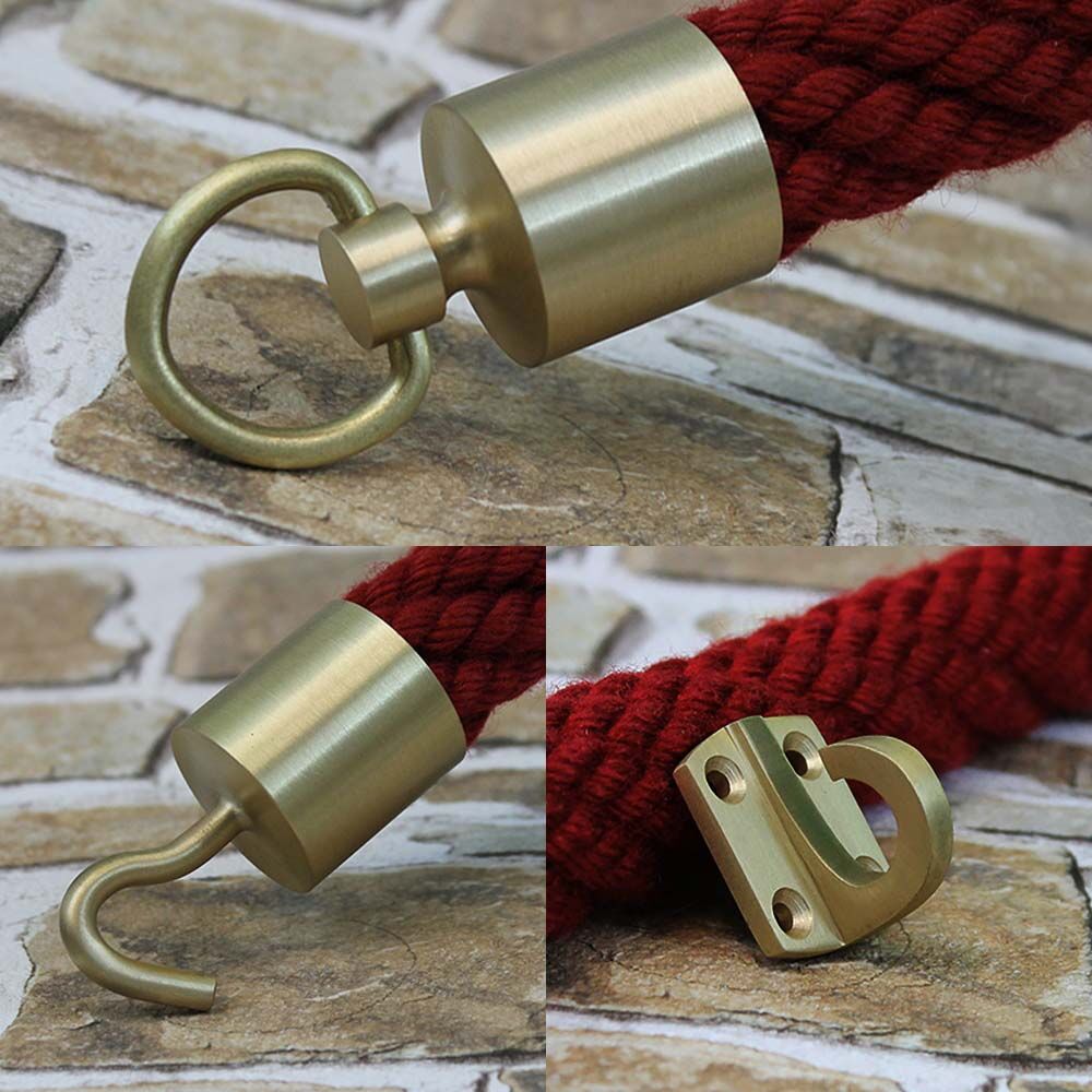 Endkappe mit Haken, Karabiner oder Ring - Messing matt Endkappe mit Haken, Karabiner oder Ring - Messing matt