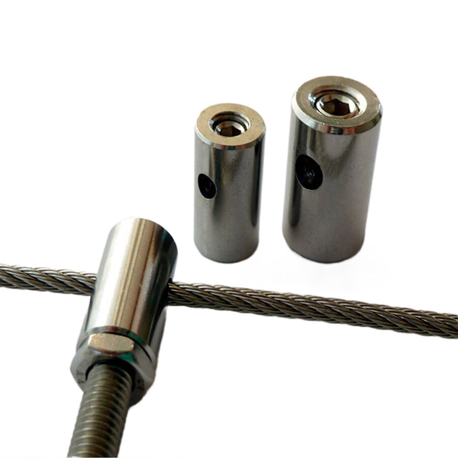 Edelstahl Anschraubklemme / Klemmkopf für 2,0 - 6,0mm Drahtseil Edelstahl Anschraubklemme / Klemmkopf für 2,0 - 6,0mm Drahtseil