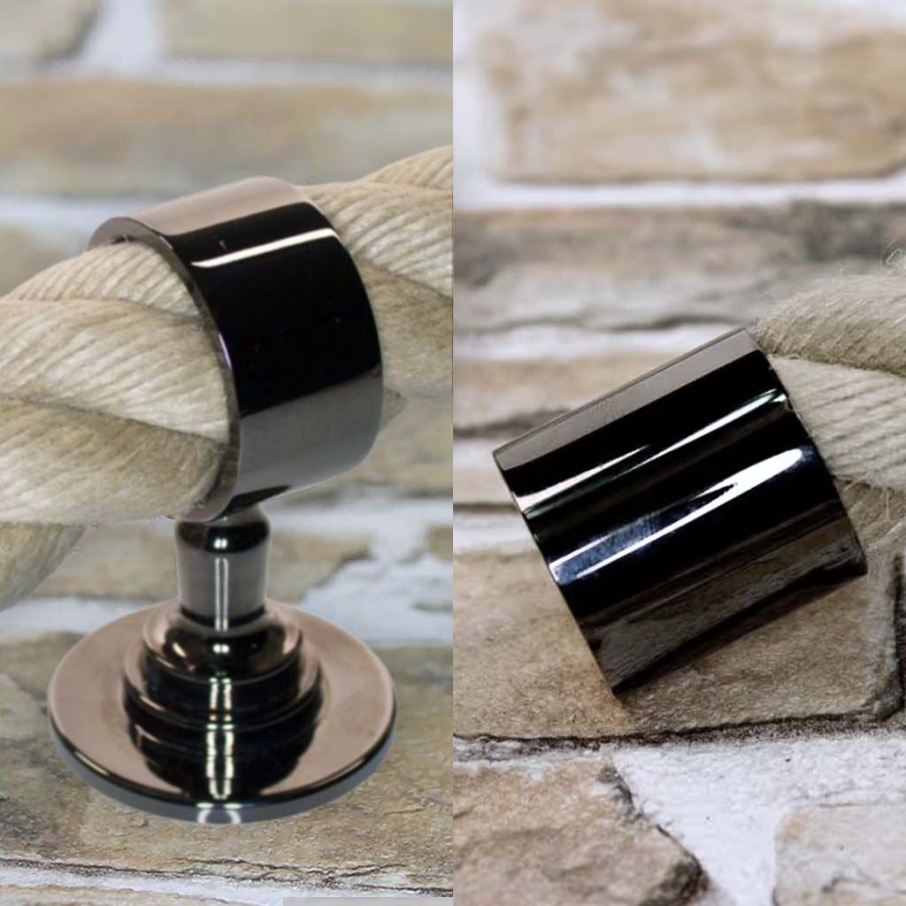 Seilträger, Endkappen & Beschläge / Schwarz verchromt