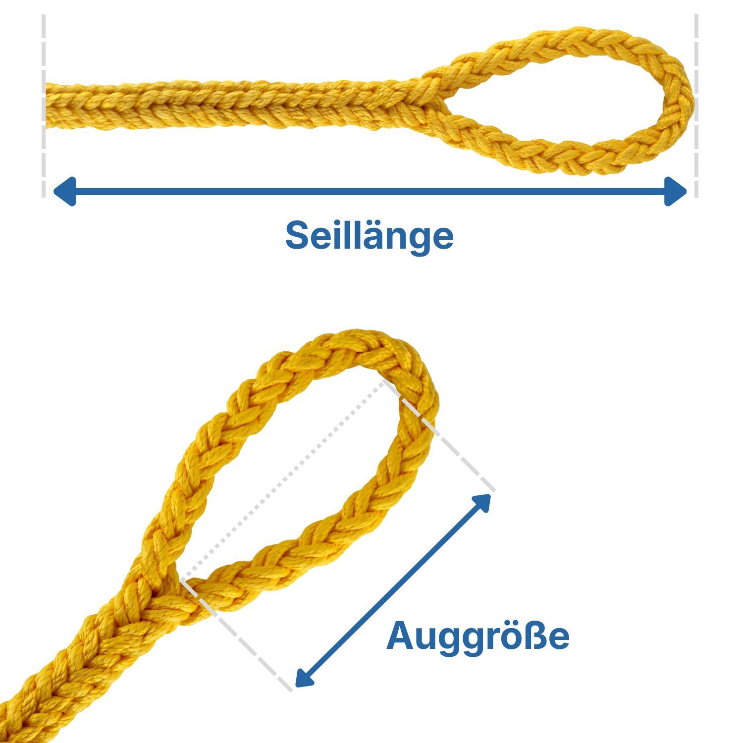 LIROS Squareline - PP Multifil, 8-Strand Square Braided 18.0mm ø, Breaking Load 4000daN / Yellow | Hamburger Tauwerk Fabrik – Top Quality since 1901. Shop now