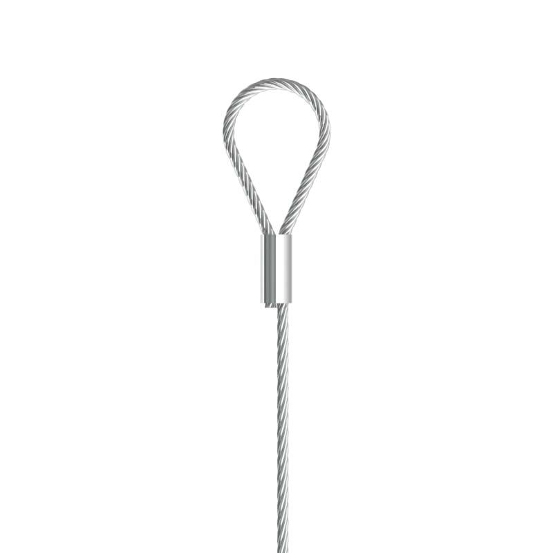 Drahtseil 1,0mm, 6x7 mit Schlaufe / Länge 5000mm aus der Hamburger Tauwerk Fabrik - Est. 1901 ✓ Made in Germany ✓ Top Qualität ➤ Jetzt kaufen!