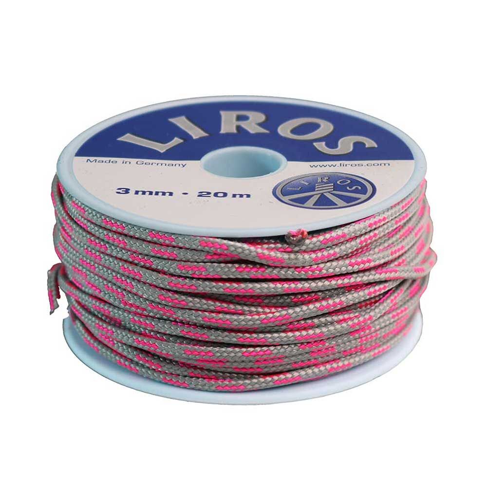 Trimmleine 3,0mm / Grau-Pink / 20mtr Spule aus der Hamburger Tauwerk Fabrik - Est. 1901 ✓ Made in Germany ✓ Top Qualität ➤ Jetzt kaufen!