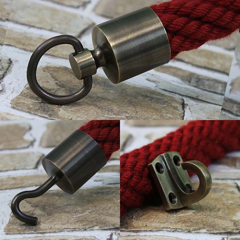 Endkappe mit Haken, Karabiner oder Ring - Bronziert