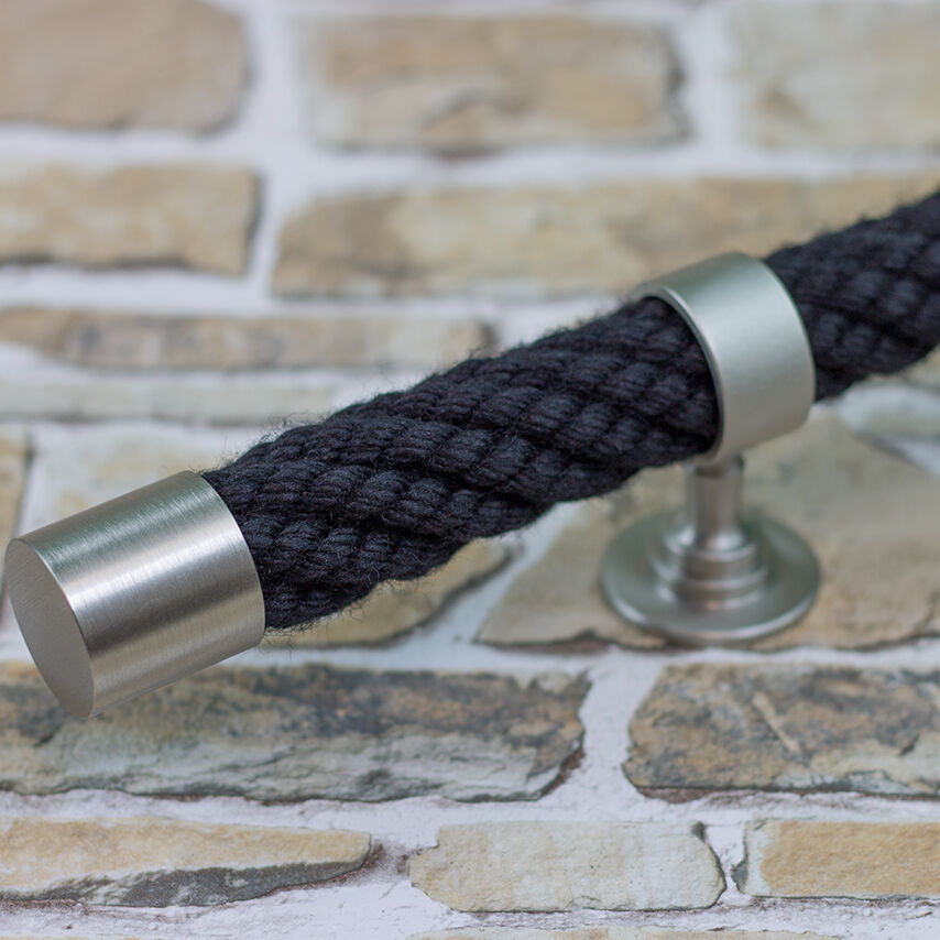 Handlaufseil/Absperrseil - Classic Touch in Schwarz / Länge nach Maß Handlaufseil/Absperrseil - Classic Touch in Schwarz / Länge nach Maß