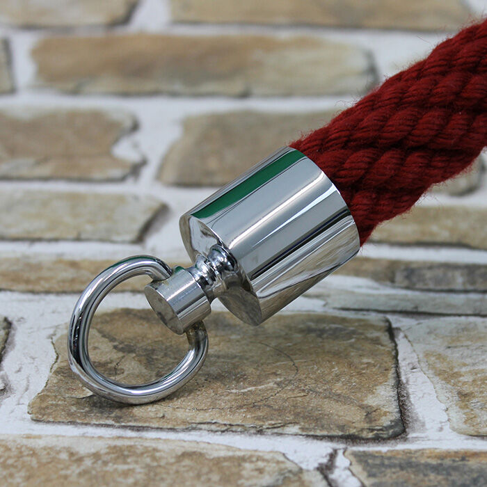 Rope End Cap with Ring - Bright Chrome-Plated Rope End Cap with Ring - Bright Chrome-Plated