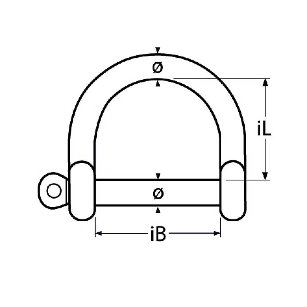TZD-SchäkelWeiteForm Schäkel weite Form / M5 - M12, Edelstahl A4 - AISI 316