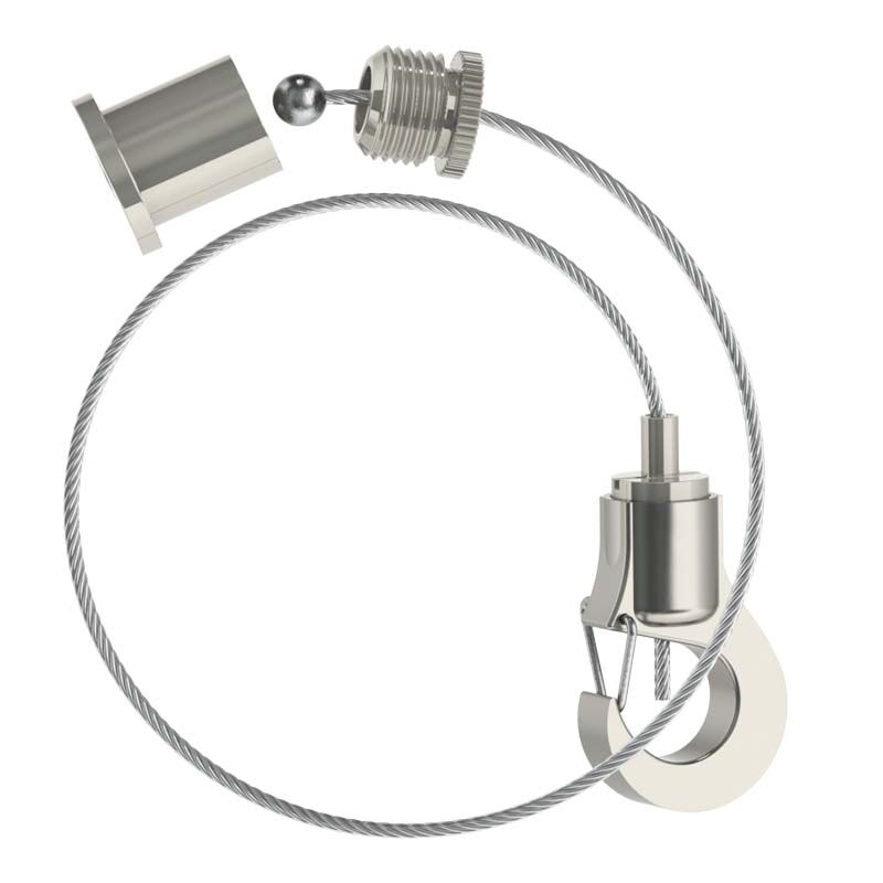 Abhängeset mit Haken-Gripper, Drahtseil 1,0mm / Länge 1500mm Abhängeset mit Haken-Gripper, Drahtseil 1,0mm / Länge 1500mm