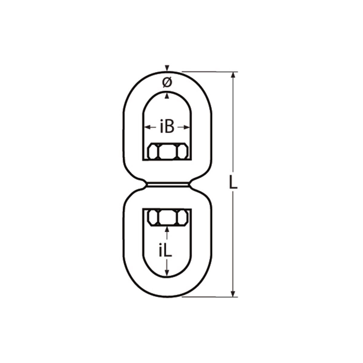 Wirbel Auge - Auge Wirbel - Auge / Auge 5,0 - 19mm, Edelstahl A4 - AISI 316