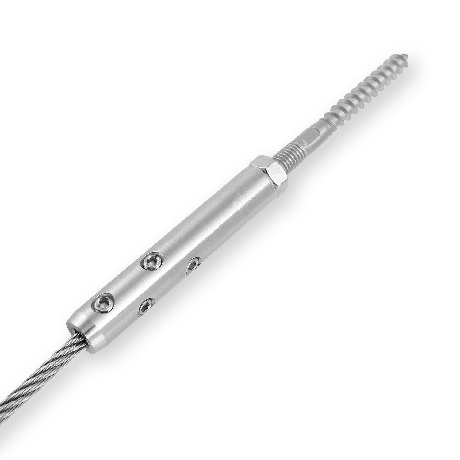 DIY Selbstmontage Seilspanner für 5mm Drahtseil mit Stockschraube M6