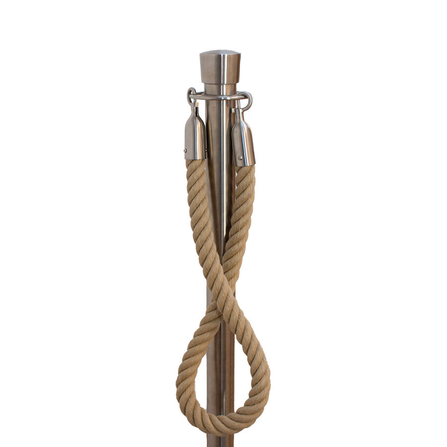 Seilständer Exclusive - Edelstahl matt gebürstet / Zierkugel flach aus der Hamburger Tauwerk Fabrik - Est. 1901 ✓ Made in Germany ✓ Top Qualität ➤ Jetzt kaufen!