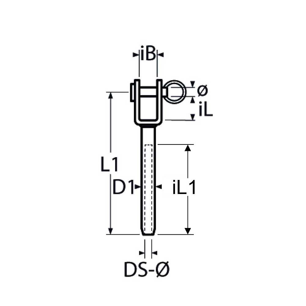 GabelWalzterminalTZ Fork Rolling Terminal for 2.0 - 16 mm Wire Rope
