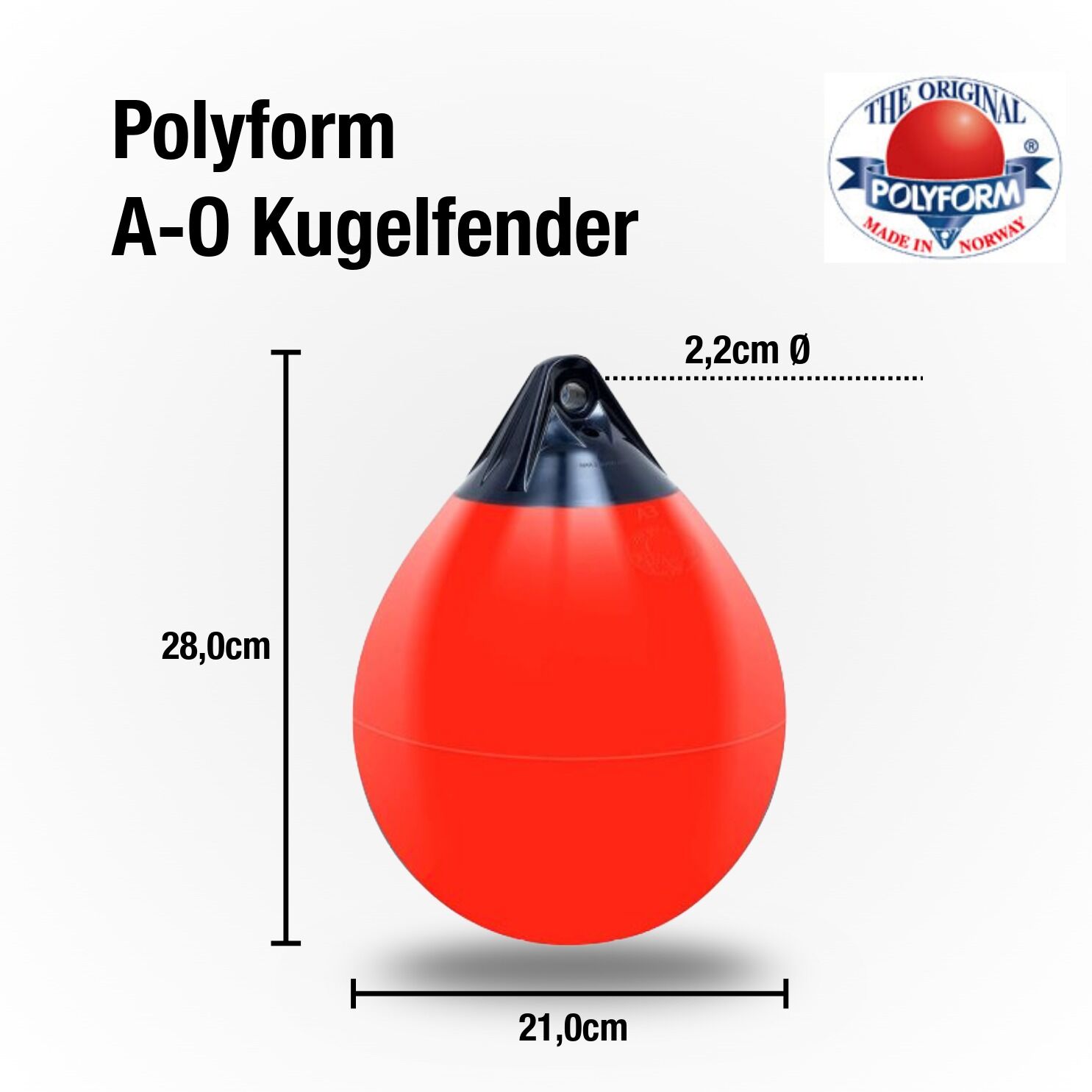 Polyform Kugelfender Typ A0 / 280mm x 210mm / Rot | Hamburger Tauwerk Fabrik – Beste Qualität seit 1901. Jetzt online kaufen