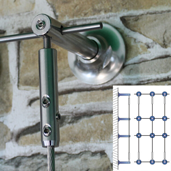 Ranksystem Exklusive 88mm / 12 Wandhalter / 14m Drahtseil Ranksystem Exklusive 88mm / 12 Wandhalter / 14m Drahtseil