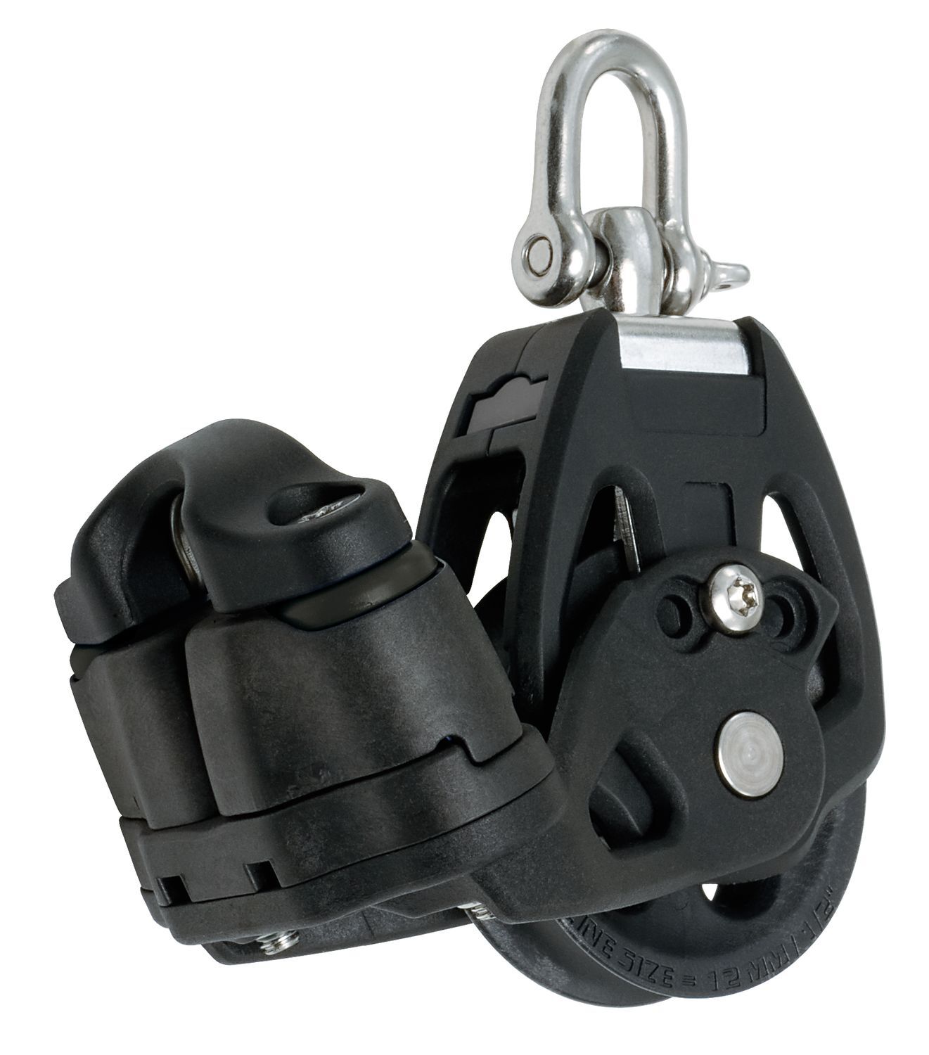 Seldén PBB50 Single Sheave Plain Bearing Block with Swivel and Cleat / 50mm Sheave Seldén PBB50 Single Sheave Plain Bearing Block with Swivel and Cleat / 50mm Sheave | Hamburger Tauwerk Fabrik – Top Quality since 1901. Shop now