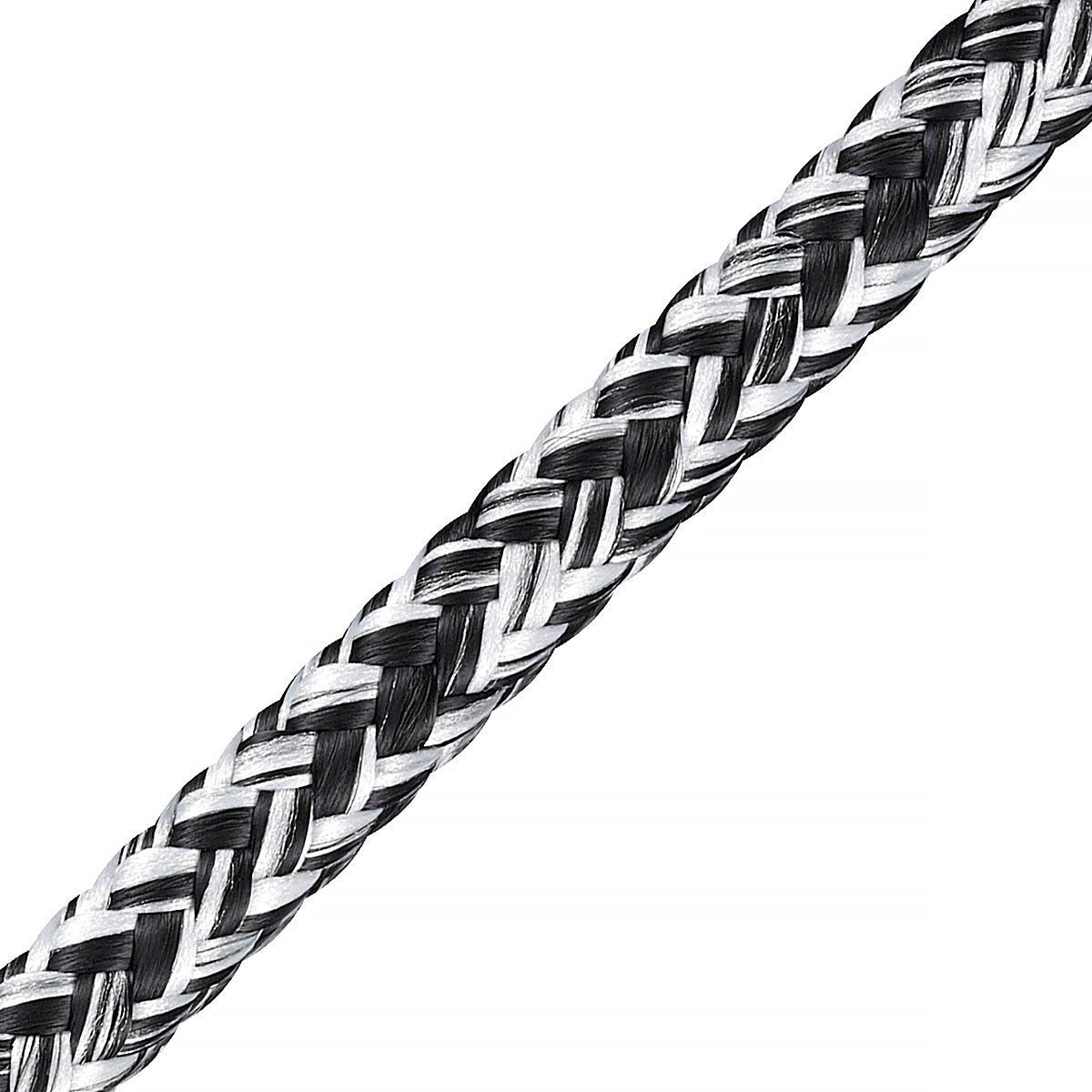 LIROS Magic Pro 6,0mm Meterware / 16-fach geflochten / Bruchlast 1800daN / Weiß-Schwarz LIROS Magic Pro 6,0mm Meterware / 16-fach geflochten / Bruchlast 1800daN / Weiß-Schwarz