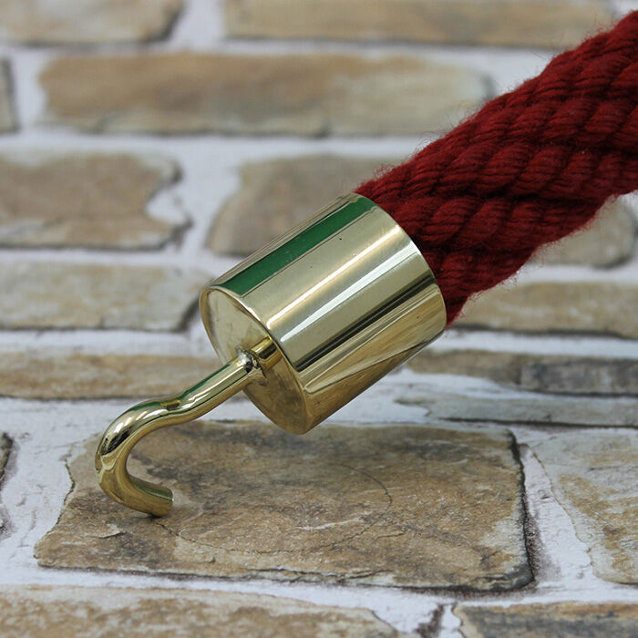 Seilendkappe mit Haken Endkappe mit Haken, Karabiner oder Ring - Messing glänzend