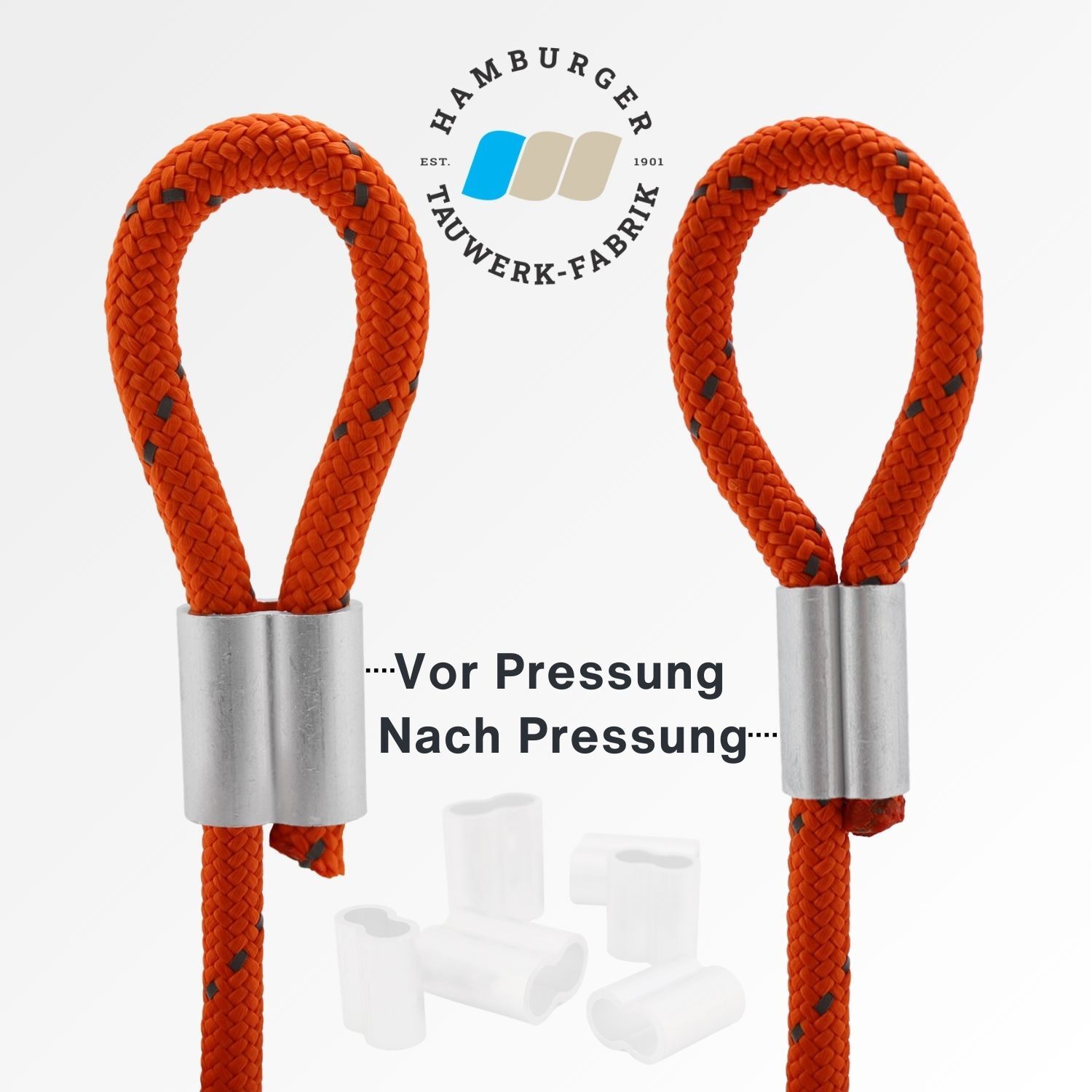 SYNGRIP Pressklemmen für Faserseile – hochwertige Aluminiumklemmen für sichere Seilendverbindungen SYNGRIP Pressklemmen für Faserseile – hochwertige Aluminiumklemmen für sichere Seilendverbindungen