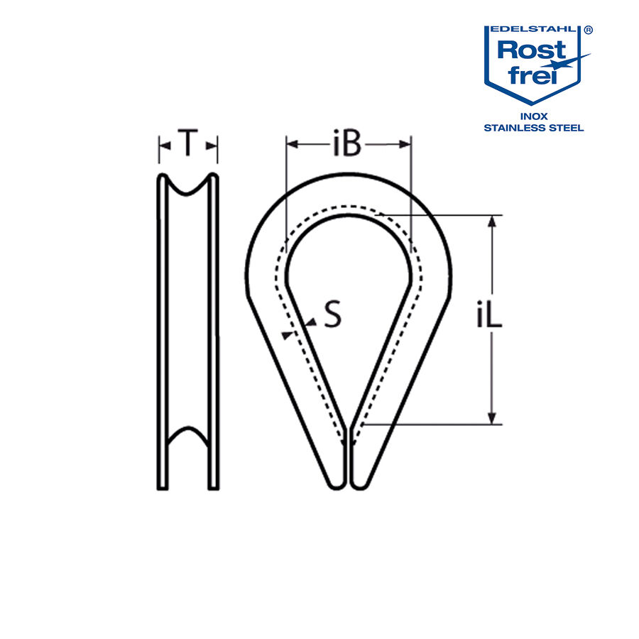 Seilkausche / Edelstahl Kauschen für 1,5 - 24mm Drahtseil Seilkausche / Edelstahl Kauschen für 1,5 - 24mm Drahtseil