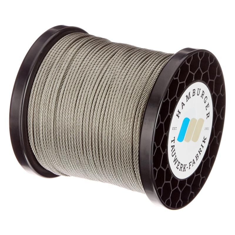 Edelstahl-Drahtseil 7x7 / 4,0mm / Meterware | Hamburger Tauwerk Fabrik – Beste Qualität seit 1901. Jetzt online kaufen