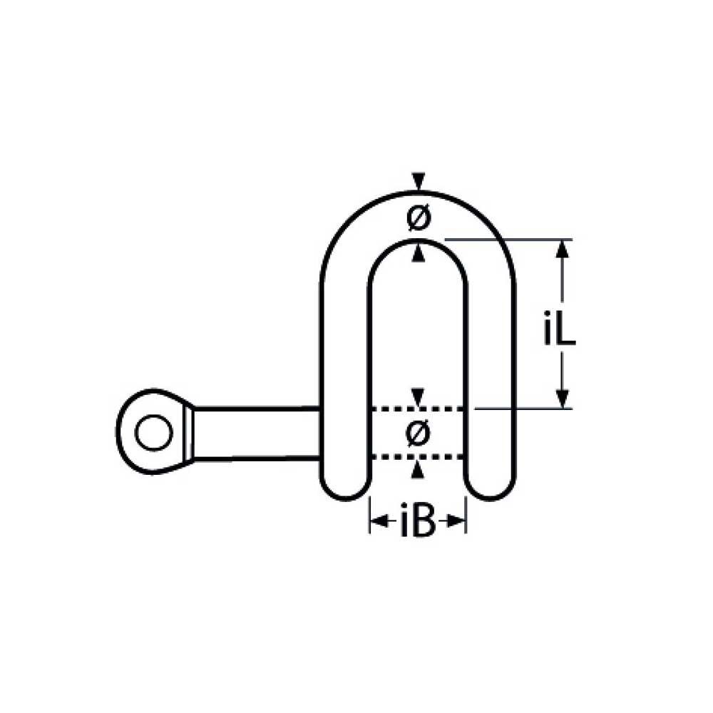 TZD-SchäkelUnverlierbarerBolzen Schäkel unverlierbarer Bolzen - kurze Form / M4 - M12, Edelstahl A4 - AISI 316