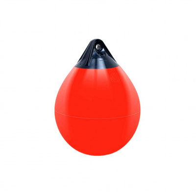 Kugel-Fender Typ A – Robuste Boje aus einem Stück gefertigt, ideal für Hochseefischerei und Offshore-Bereich Kugelförmiger Fender Typ A mit verstärkten blauen Fenderaugen, robust und ideal für Hochseefischerei