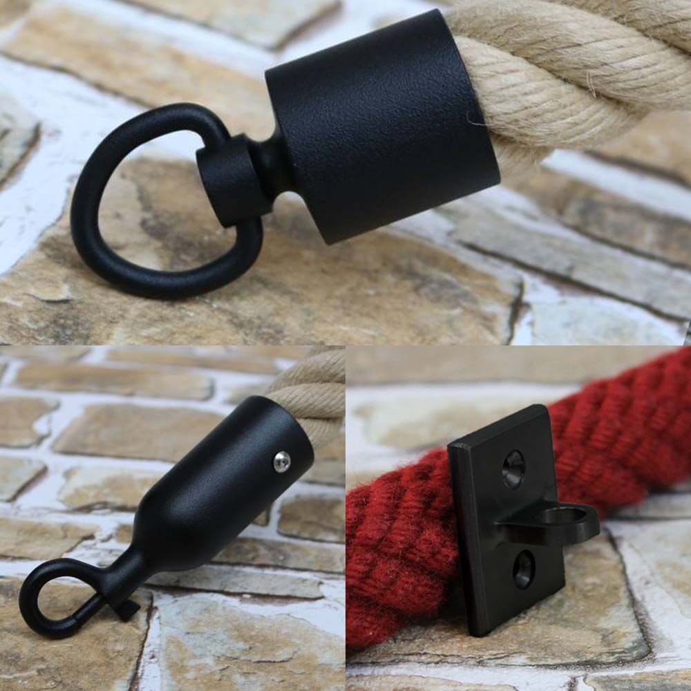 Rope End Cap with Ring - Black matt Rope End Cap with Ring - Black matt