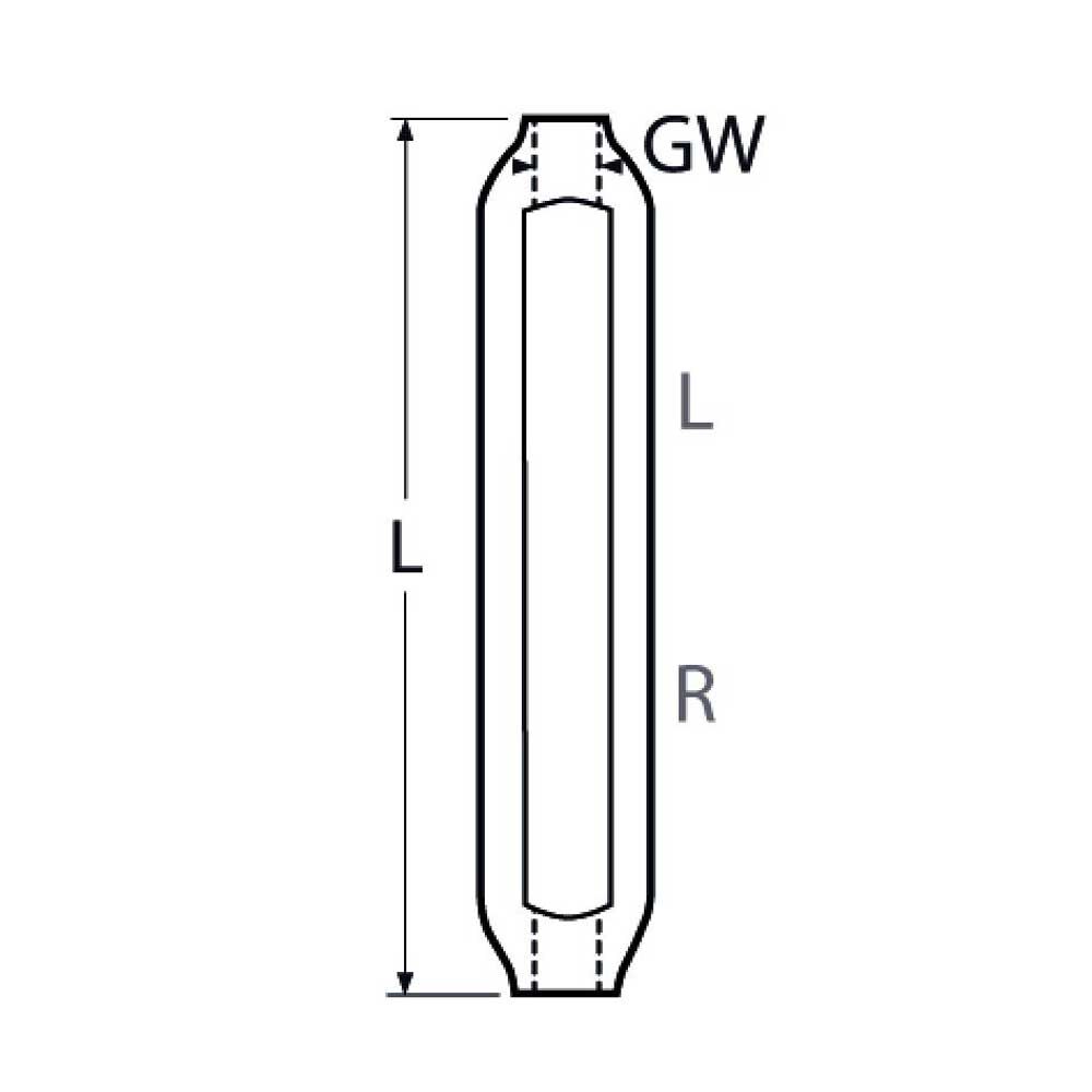 SkizzeSpannschloss Spannschlossmutter offen - ähnl. DIN 1480 / M3 - M20