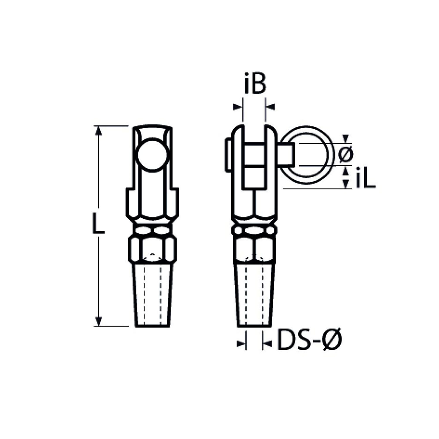 DIY Montage - Gabelterminal für 4,0 - 8,0mm Drahtseil DIY Montage - Gabelterminal für 4,0 - 8,0mm Drahtseil
