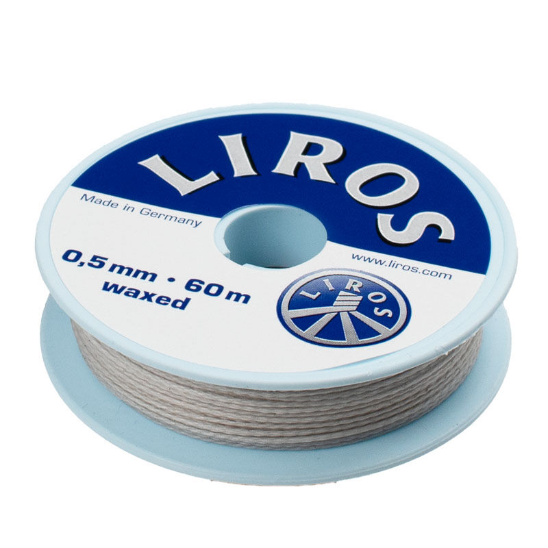 Dyneema Takelgarn / stark gewachst in 0,6mm oder 1,2mm ø / silber Dyneema Takelgarn / stark gewachst in 0,6mm oder 1,2mm ø / silber