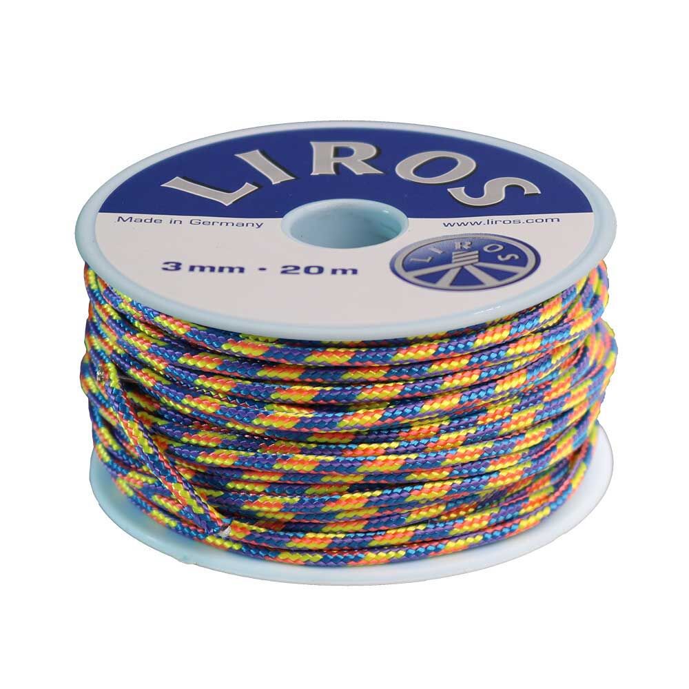 TrimmleineBlauPinkLeuchtgelbViolett Trimmleine 3,0mm / Blau-Pink-Leuchtgelb-Violett/ 20mtr Spule