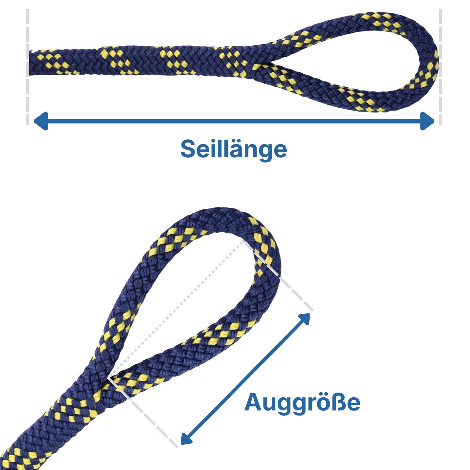 LIROS Handy Elastic 14mm / Bruchlast 4800daN / Marine-Gelb | Hamburger Tauwerk Fabrik – Beste Qualität seit 1901. Jetzt online kaufen