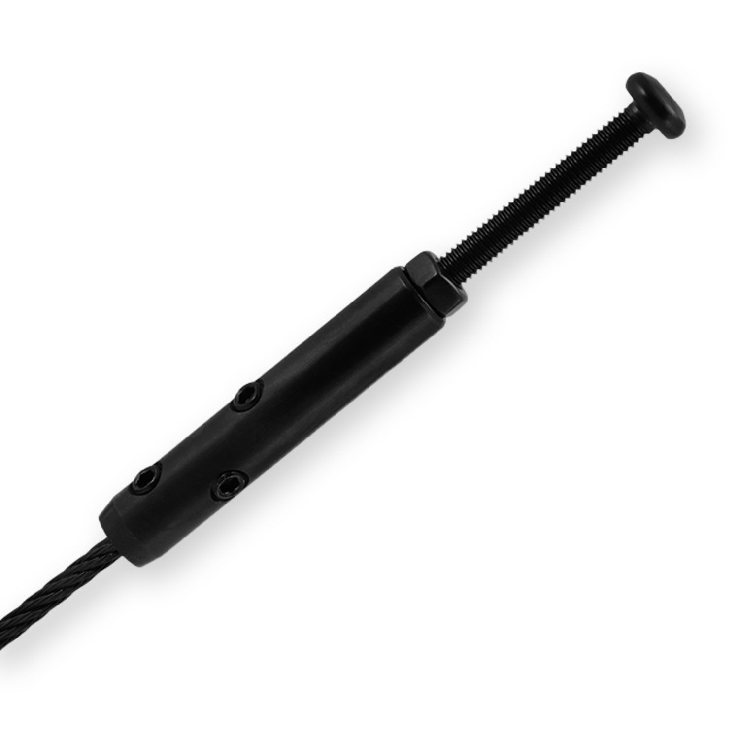 DIY Selbstmontage Seilspanner für 4mm Drahtseil mit Schraube M6x60 / Rechts, PVD Schwarz