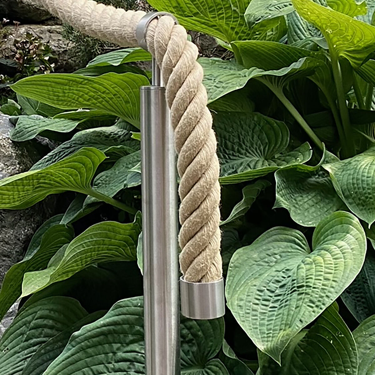 Edelstahl Outdoor Geländerpfosten für 30mm Seile aus der Hamburger Tauwerk Fabrik - Est. 1901 ✓ Made in Germany ✓ Top Qualität ➤ Jetzt kaufen!